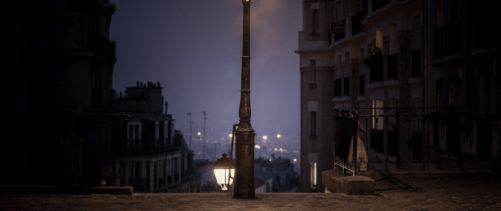 After Dusk on the Steps of Sacré-Cœur